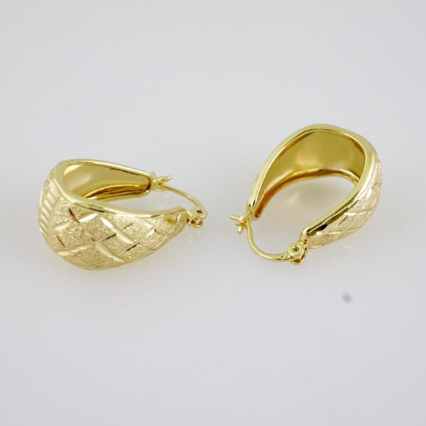 E2251 Earrings - Aretes - Plain - 14K Real Color - Image 2