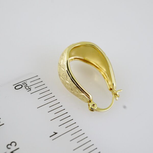 E2251 Earrings - Aretes - Plain - 14K Real Color - Image 3