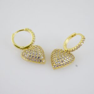 E2252 Earrings - Aretes - Zircon Stone - 14K Real Color