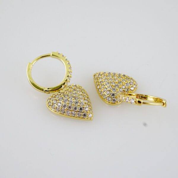 E2252 Earrings - Aretes - Zircon Stone - 14K Real Color - Image 2