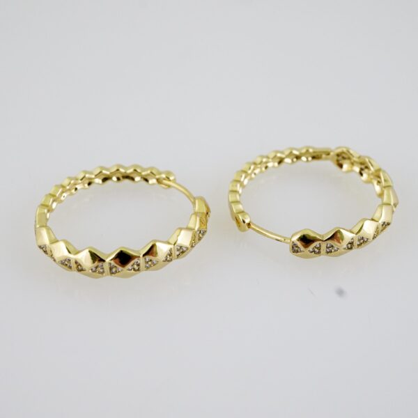E2253 Earrings - Aretes - Zircon Stone - 14K Real Color - Image 2
