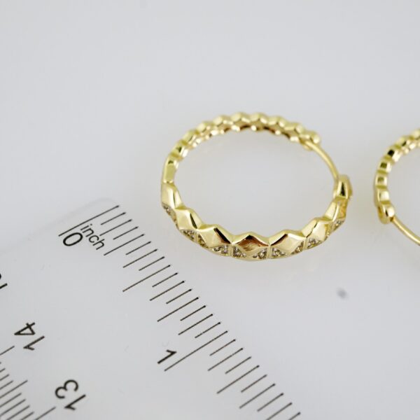 E2253 Earrings - Aretes - Zircon Stone - 14K Real Color - Image 3