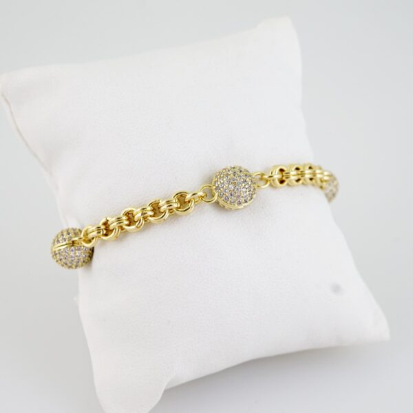 B1508 Bracelet - Pulseras - Zircon Stone - 14K Real Color