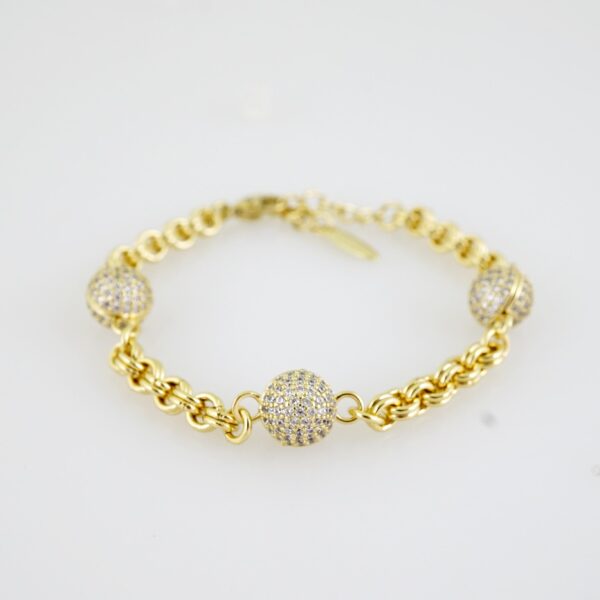 B1508 Bracelet - Pulseras - Zircon Stone - 14K Real Color - Image 2