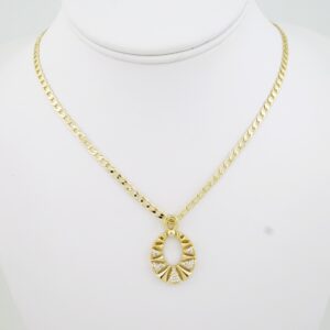 SET1712  Cadenas & Colgantes - Chain - Pendants - Zircon Stone - 14K Real Color - 3mmX60cm