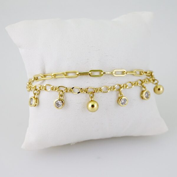 B1528 Bracelet - Pulseras - Zircon Stone - 14K Real Color