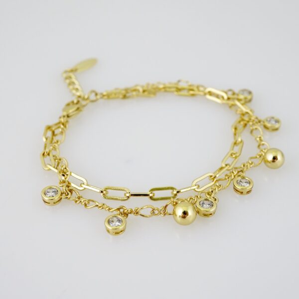 B1528 Bracelet - Pulseras - Zircon Stone - 14K Real Color - Image 2
