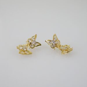 E2303 Earrings - Aretes - Zircon Stone - 14K Real Color