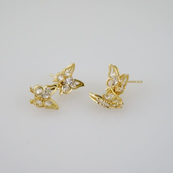 E2303 Earrings - Aretes - Zircon Stone - 14K Real Color - Image 2