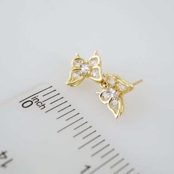 E2303 Earrings - Aretes - Zircon Stone - 14K Real Color - Image 3