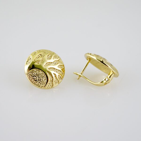 E2304 Earrings - Aretes - Plain - 14K Real Color - Image 2