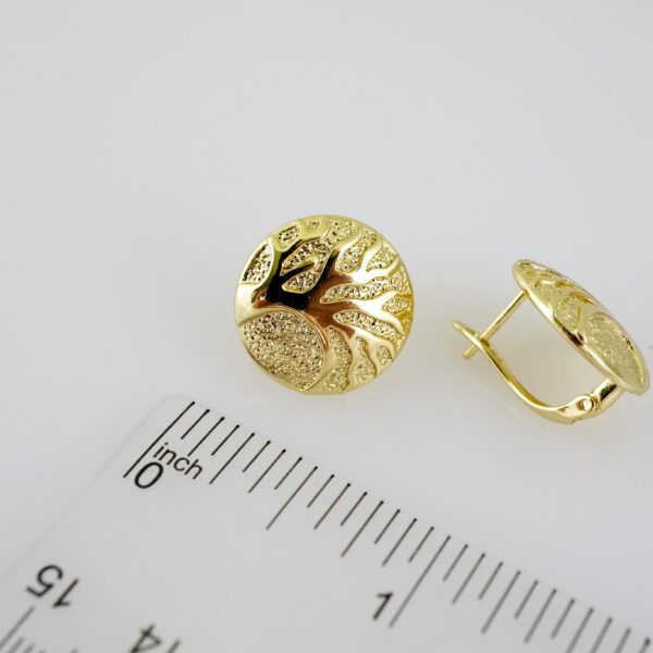 E2304 Earrings - Aretes - Plain - 14K Real Color - Image 3