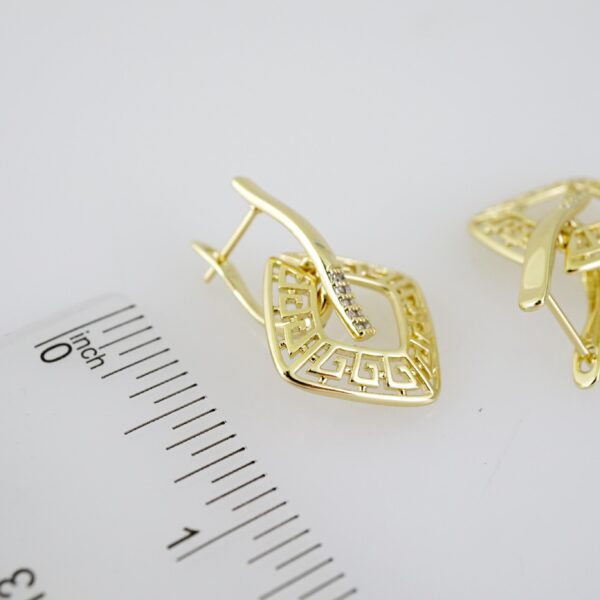 E2305 Earrings - Aretes - Zircon Stone - 14K Real Color - Image 3