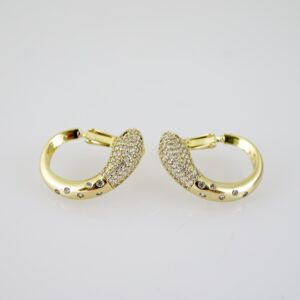 E2306 Earrings - Aretes - Zircon Stone - 14K Real Color
