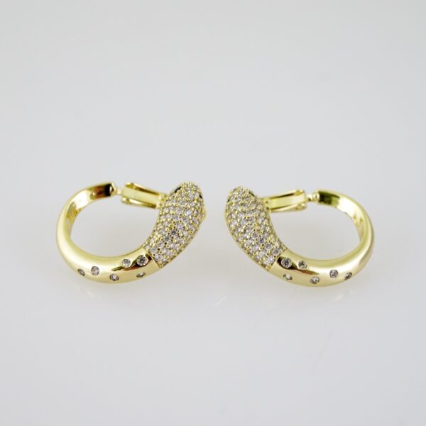 E2306 Earrings - Aretes - Zircon Stone - 14K Real Color