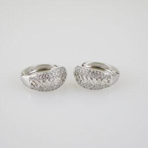 E2309 Earrings - Aretes - Zircon Stone - Silver Color