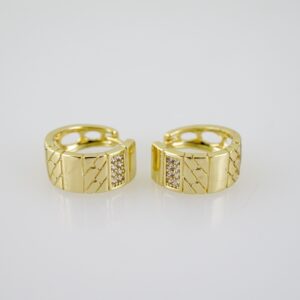 E2310 Earrings - Aretes - Zircon Stone - 14K Real Color