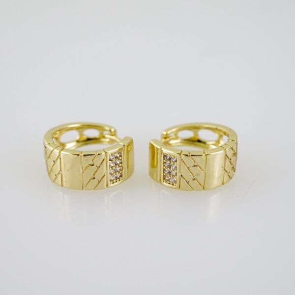 E2310 Earrings - Aretes - Zircon Stone - 14K Real Color