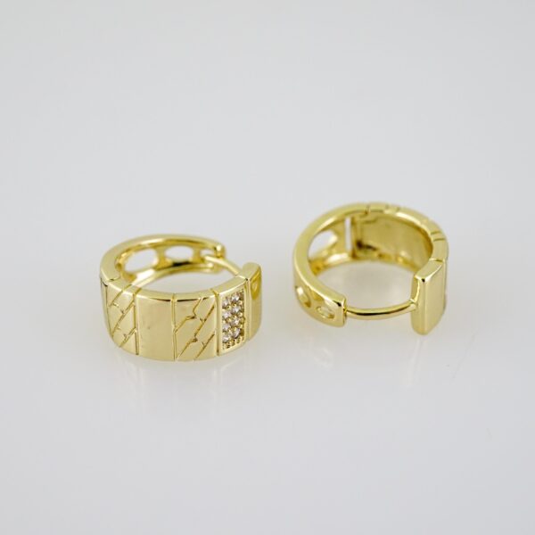 E2310 Earrings - Aretes - Zircon Stone - 14K Real Color - Image 2