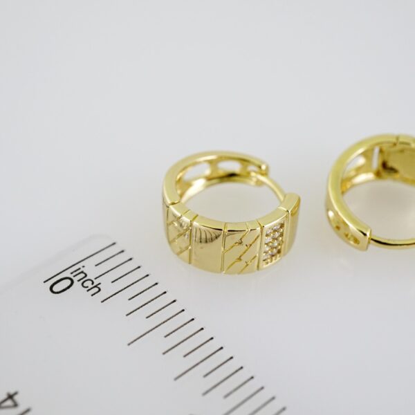 E2310 Earrings - Aretes - Zircon Stone - 14K Real Color - Image 3