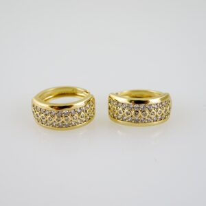 E2311 Earrings - Aretes - Zircon Stone - 14K Real Color