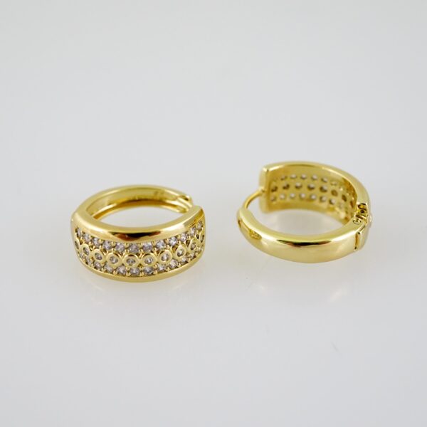 E2311 Earrings - Aretes - Zircon Stone - 14K Real Color - Image 2