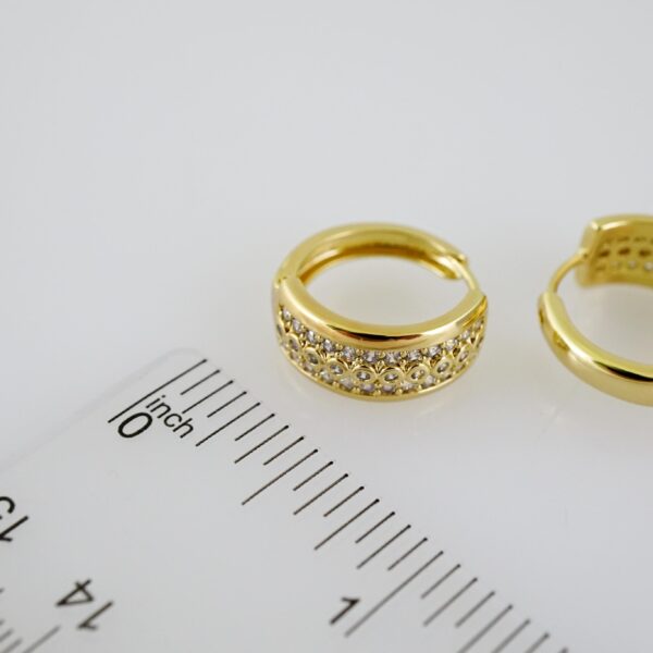 E2311 Earrings - Aretes - Zircon Stone - 14K Real Color - Image 3