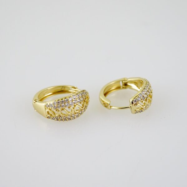 E2312 Earrings - Aretes - Zircon Stone - 14K Real Color - Image 2