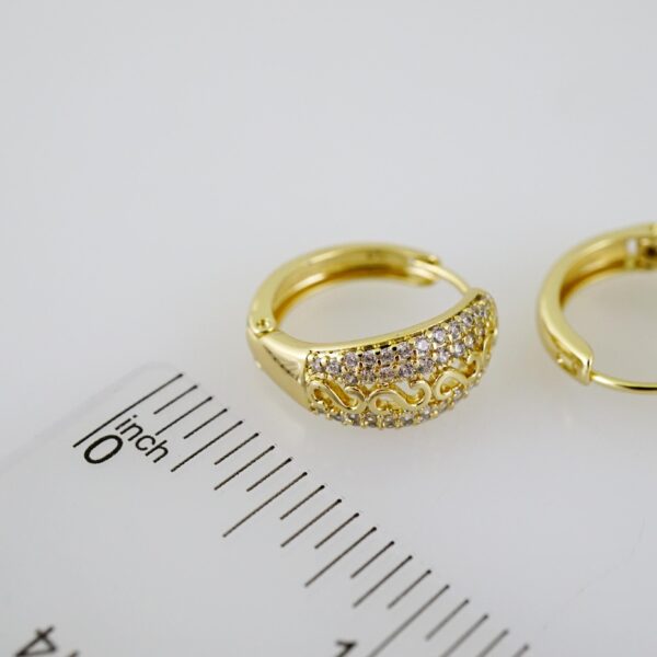 E2312 Earrings - Aretes - Zircon Stone - 14K Real Color - Image 3