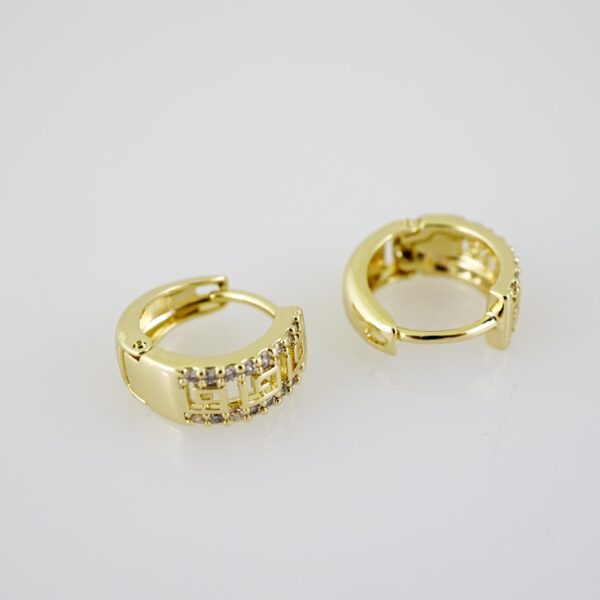 E2313 Earrings - Aretes - Zircon Stone - 14K Real Color - Image 2
