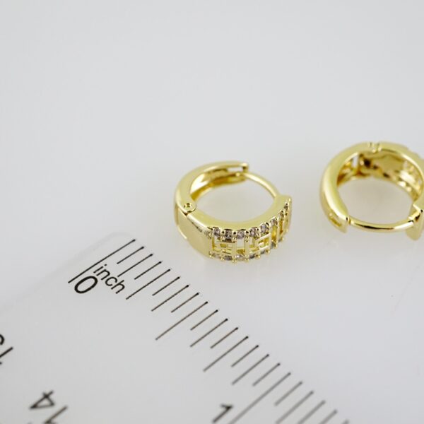 E2313 Earrings - Aretes - Zircon Stone - 14K Real Color - Image 3