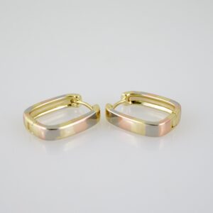 E2314 Earrings - Aretes - Three Tone - Plain