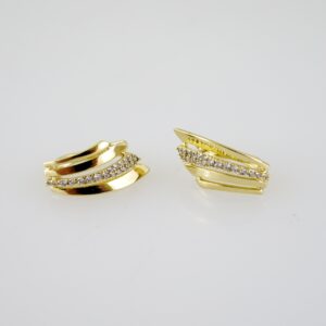 E2315 Earrings - Aretes - Zircon Stone - 14K Real Color