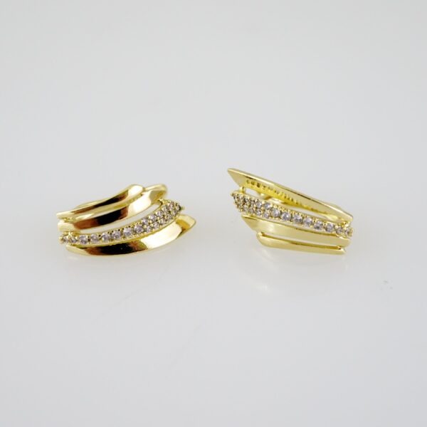 E2315 Earrings - Aretes - Zircon Stone - 14K Real Color