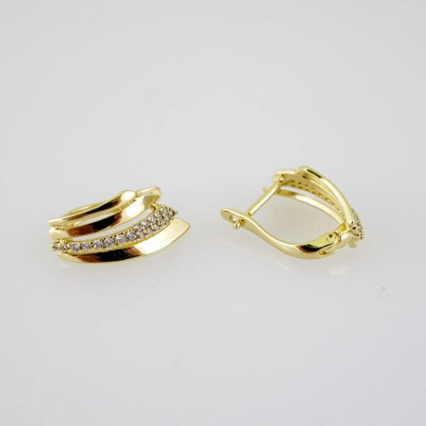 E2315 Earrings - Aretes - Zircon Stone - 14K Real Color - Image 2