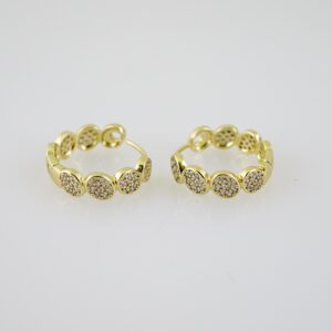 E2316 Earrings - Aretes - Zircon Stone - 14K Real Color