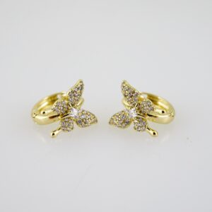 E2317 Earrings - Aretes - Zircon Stone - 14K Real Color