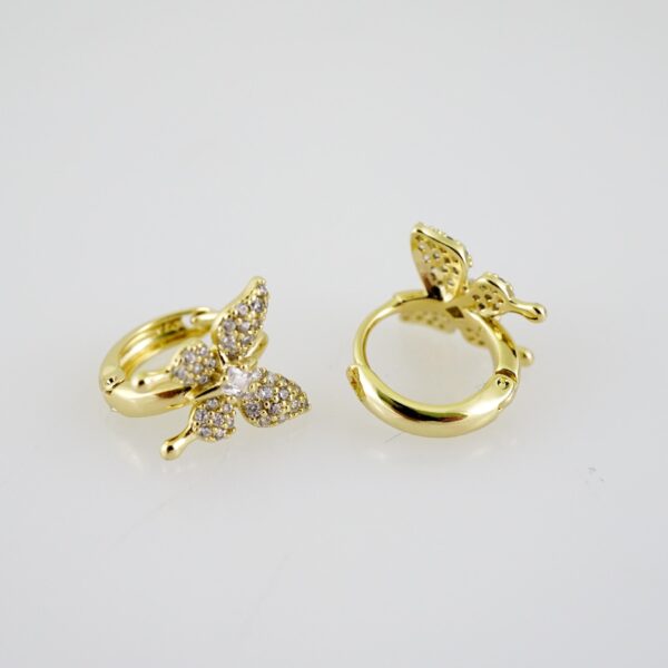 E2317 Earrings - Aretes - Zircon Stone - 14K Real Color - Image 2