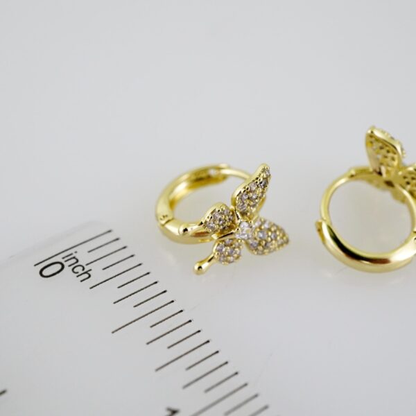 E2317 Earrings - Aretes - Zircon Stone - 14K Real Color - Image 3