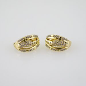 E2319 Earrings - Aretes - Zircon Stone - 14K Real Color