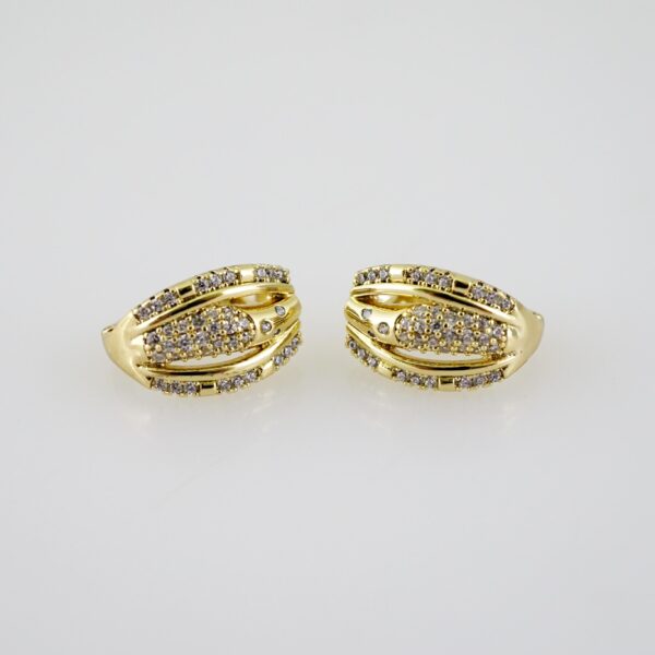 E2319 Earrings - Aretes - Zircon Stone - 14K Real Color