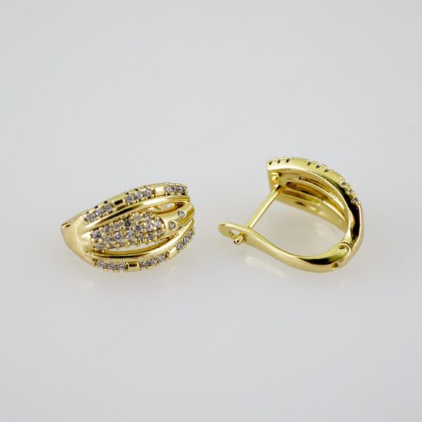 E2319 Earrings - Aretes - Zircon Stone - 14K Real Color - Image 2