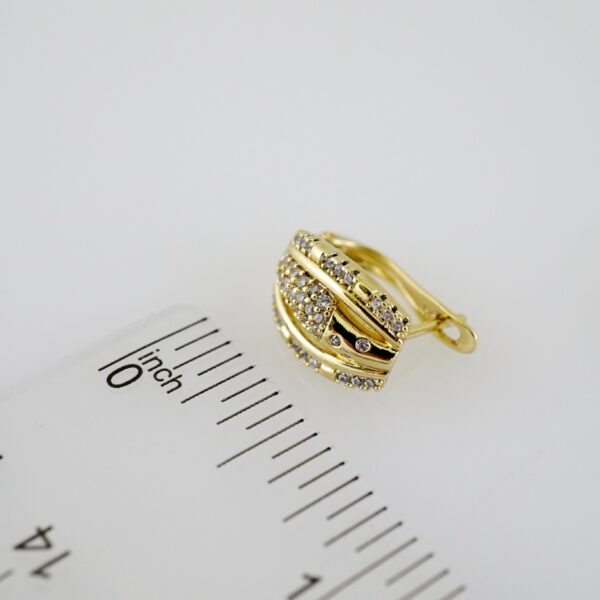 E2319 Earrings - Aretes - Zircon Stone - 14K Real Color - Image 3