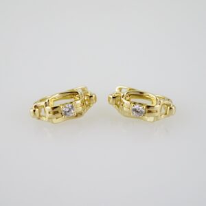 E2320 Earrings - Aretes - Zircon Stone - 14K Real Color