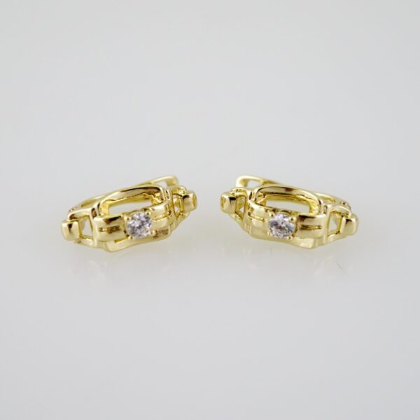 E2320 Earrings - Aretes - Zircon Stone - 14K Real Color