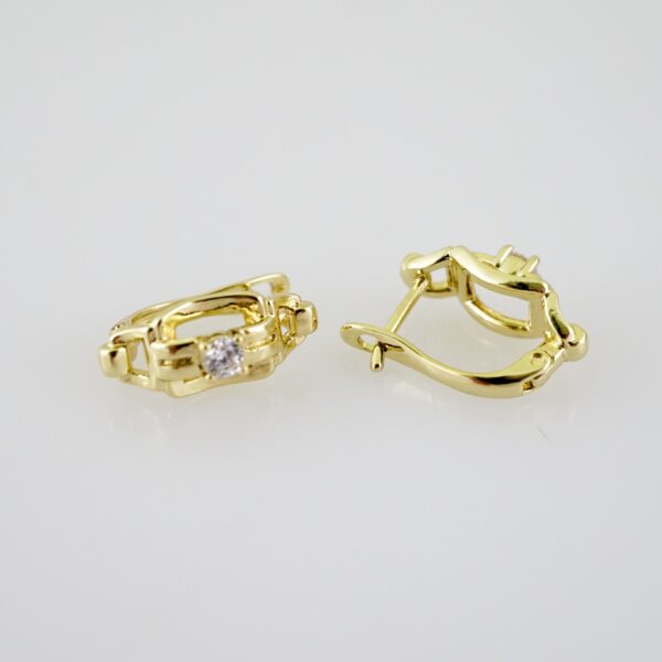 E2320 Earrings - Aretes - Zircon Stone - 14K Real Color - Image 2