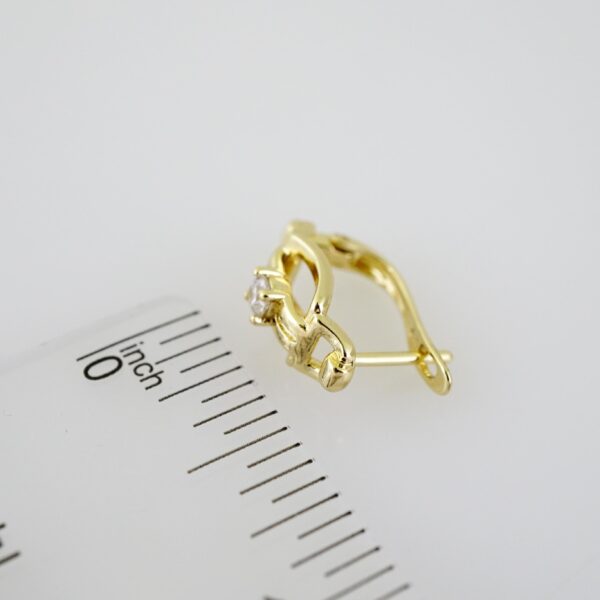E2320 Earrings - Aretes - Zircon Stone - 14K Real Color - Image 3