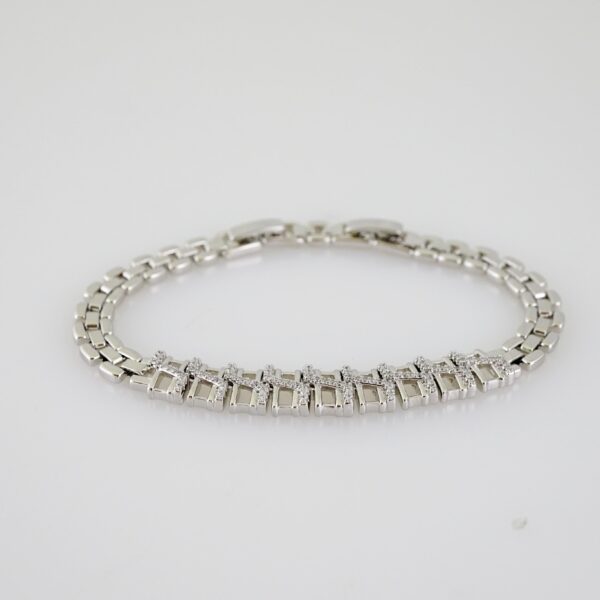 B1549 Bracelet - Pulseras - Zircon Stone - Silver Color - Image 2