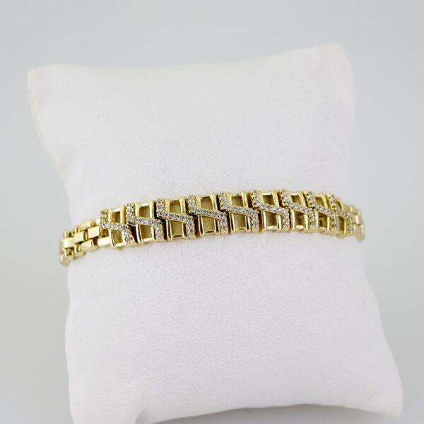 B1551 Bracelet - Pulseras - Zircon Stone - 14K Real Color