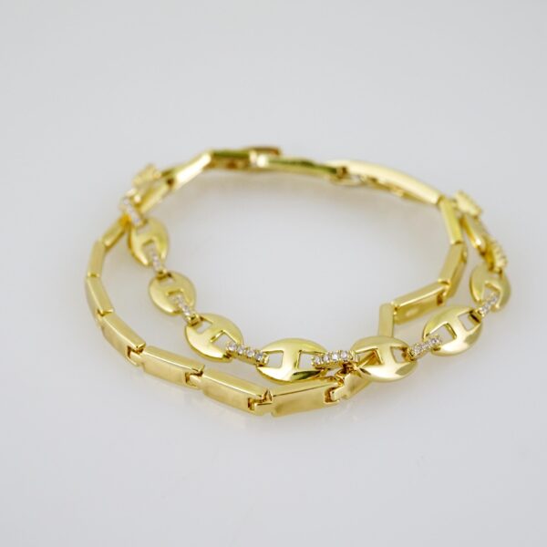B1552 Bracelet - Pulseras - Zircon Stone - 14K Real Color - Image 2